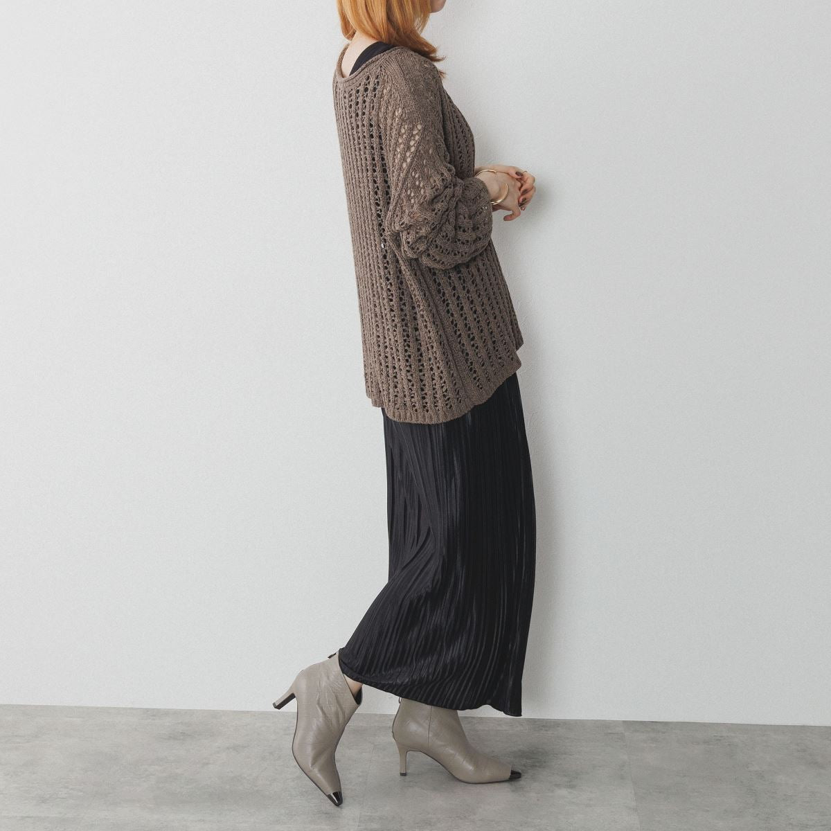 【25AW】トゥキャップヒールショートブーツ/554400