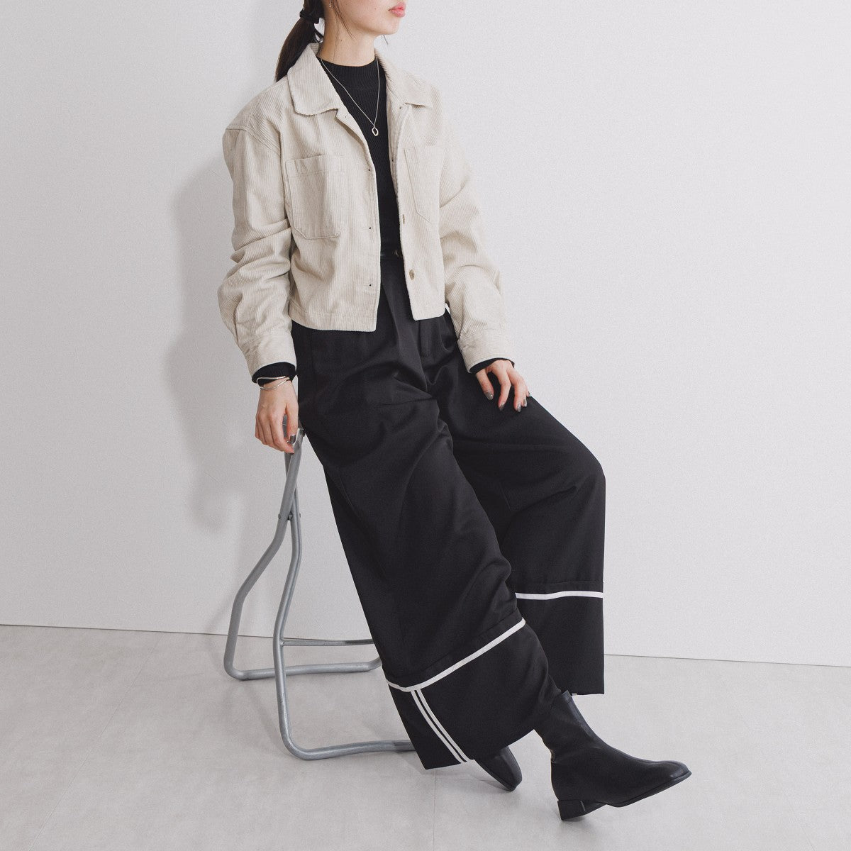 【SALE】変形ヒールストレッチブーツ/554404