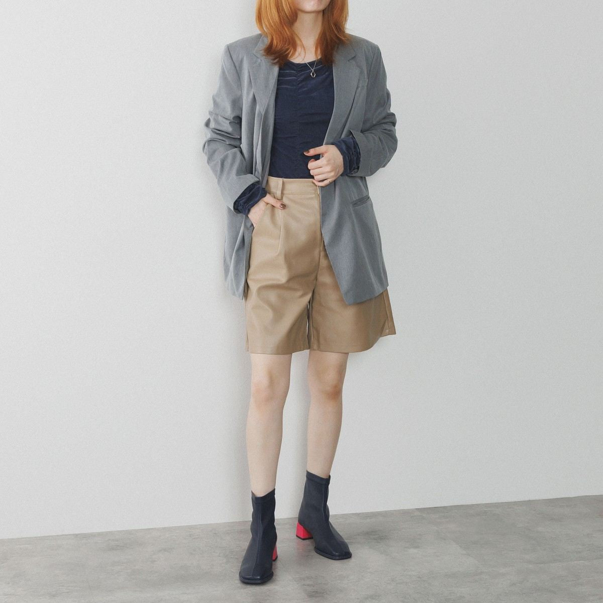 【25AW】バイカラーヒールストレッチブーツ/ 554417