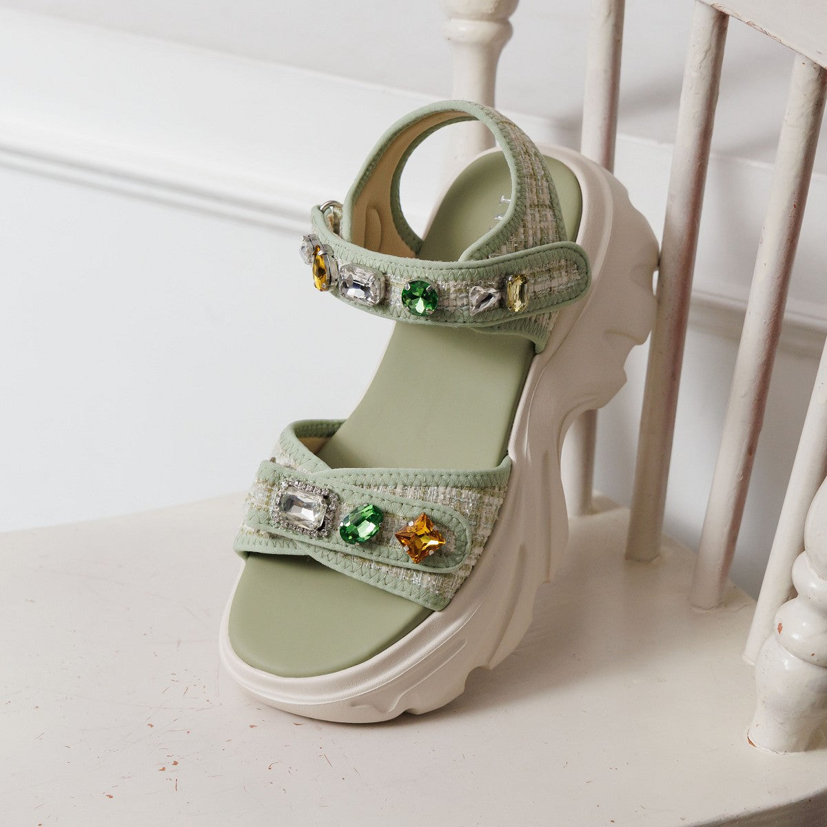 【SALE】【26SS】ビジューアクセントツィードサンダル/564201