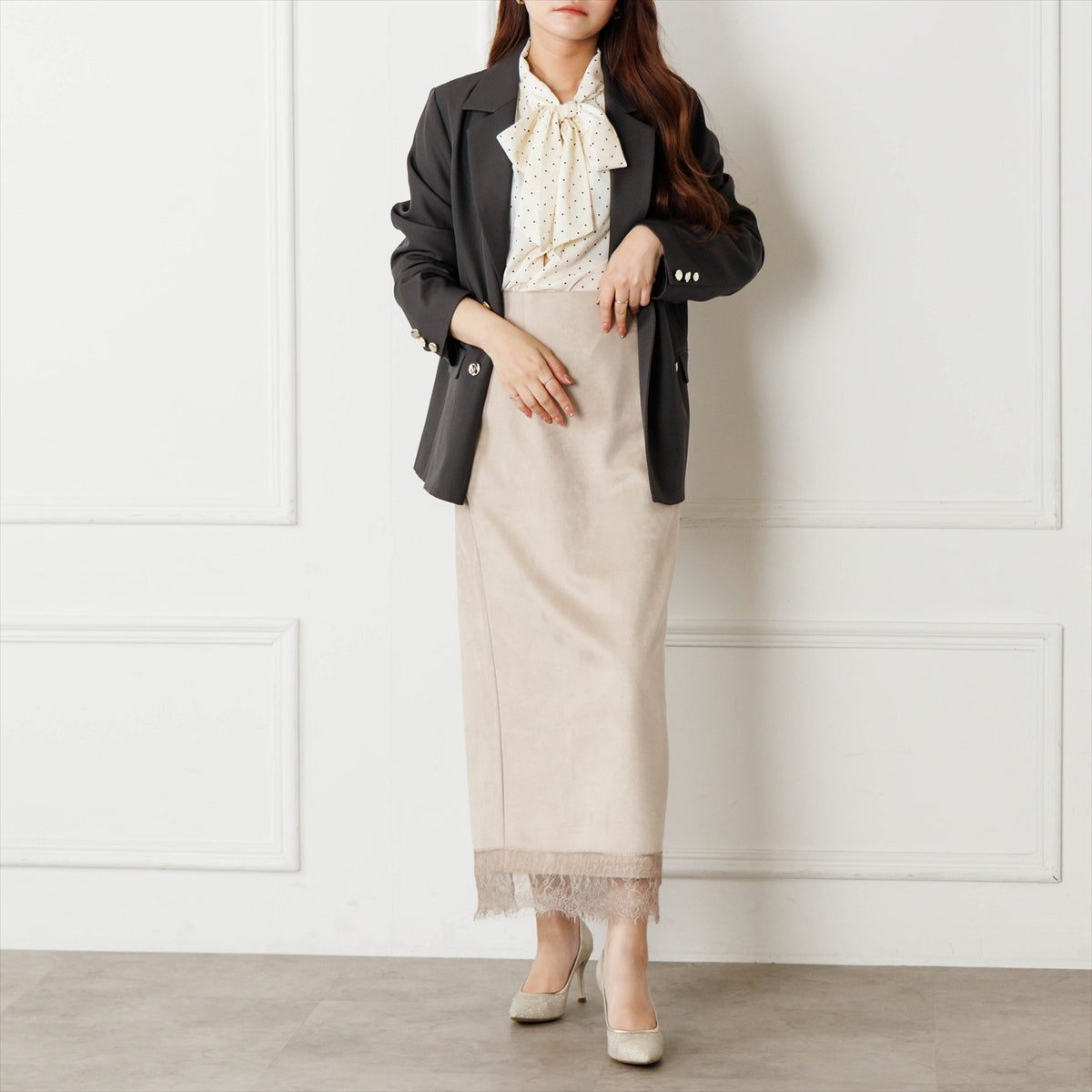 【26AW】グリッターチュールパンプス/564309