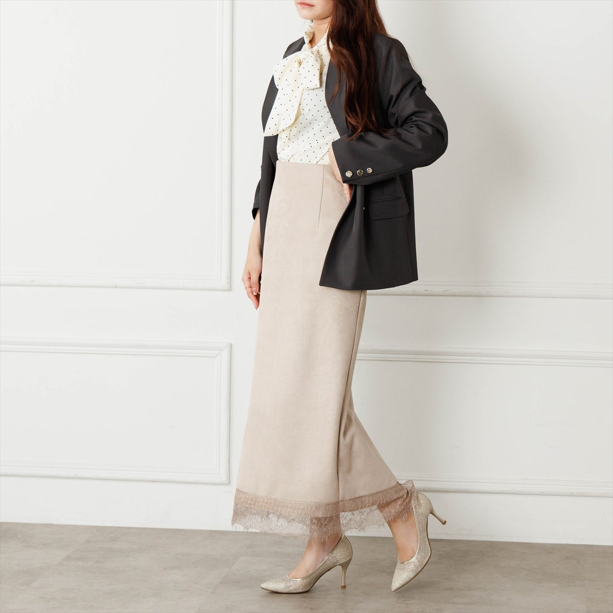 【26AW】グリッターチュールパンプス/564309