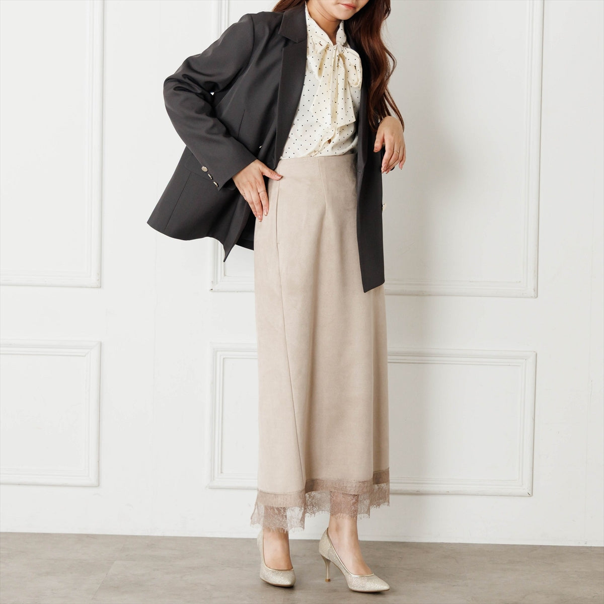 【26AW】グリッターチュールパンプス/564309