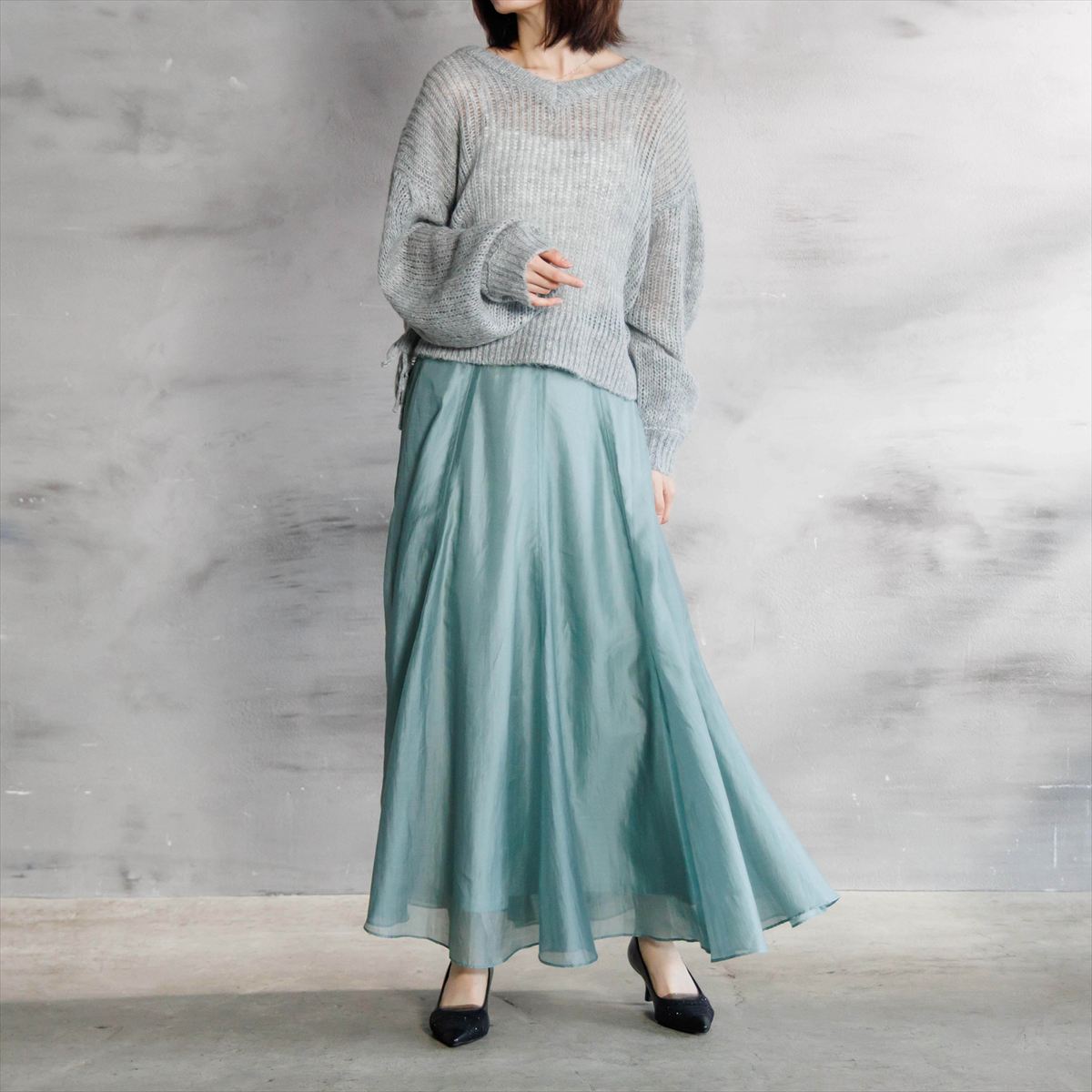 【26AW】オーガンジードレープパンプス/564311