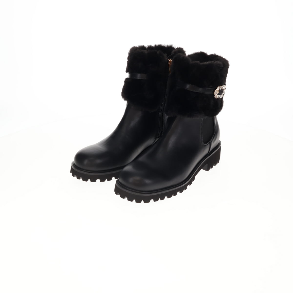 《予約／11月上旬入荷予定》【26AW】フラッフィーファー4WAYチェルシーブーツ/564402