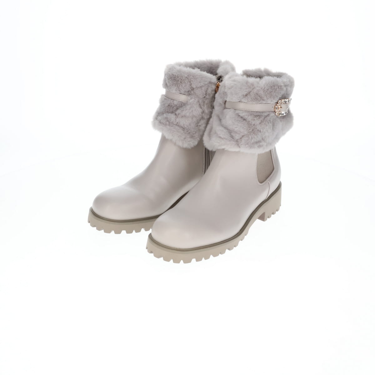 《予約／11月上旬入荷予定》【26AW】フラッフィーファー4WAYチェルシーブーツ/564402