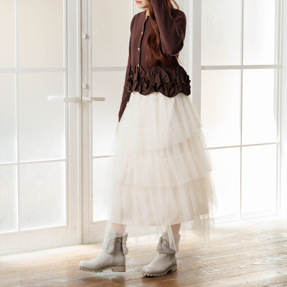 《予約／11月上旬入荷予定》【26AW】フラッフィーファー4WAYチェルシーブーツ/564402