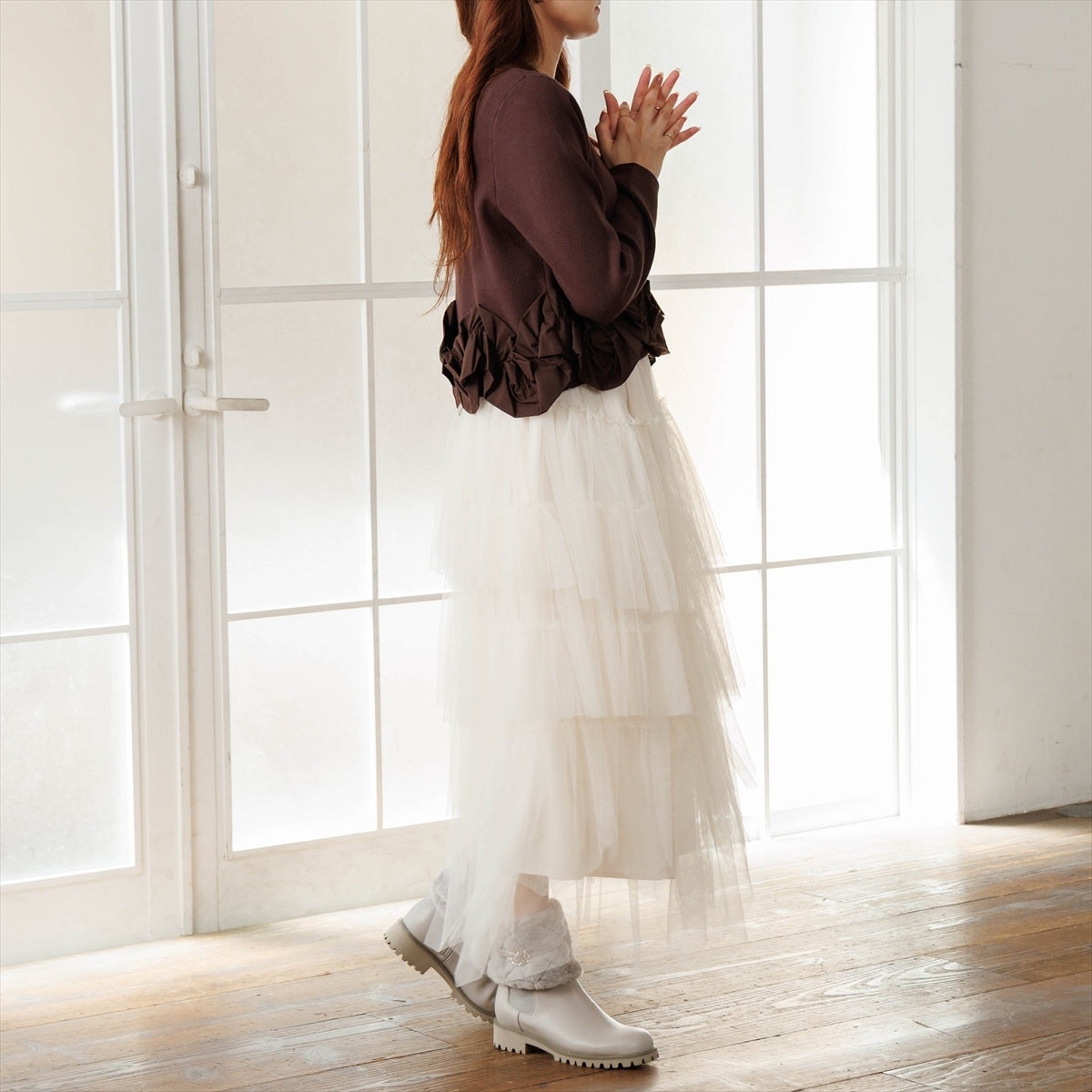 《予約／11月上旬入荷予定》【26AW】フラッフィーファー4WAYチェルシーブーツ/564402
