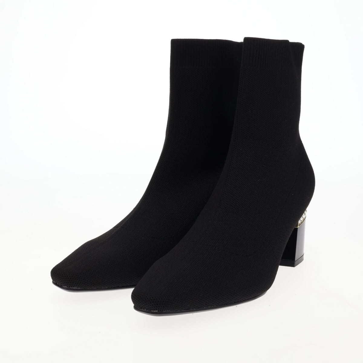 《予約／11月上旬入荷予定》【26AW】パールヒールニットショートブーツ/564405