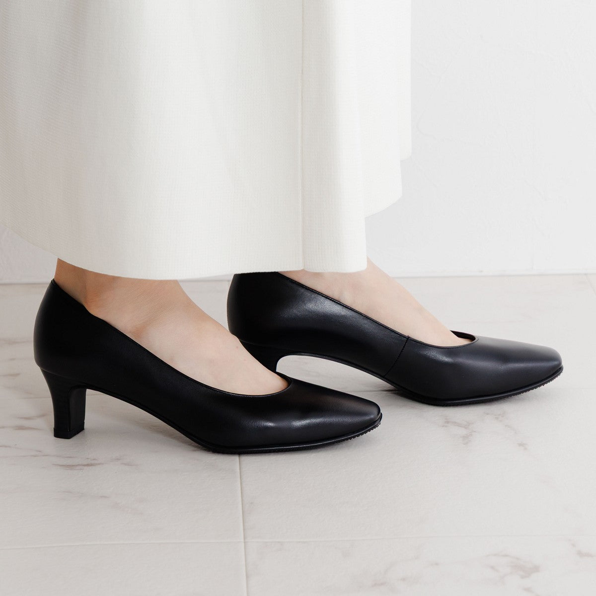 5㎝ヒールブラックパンプス/600003