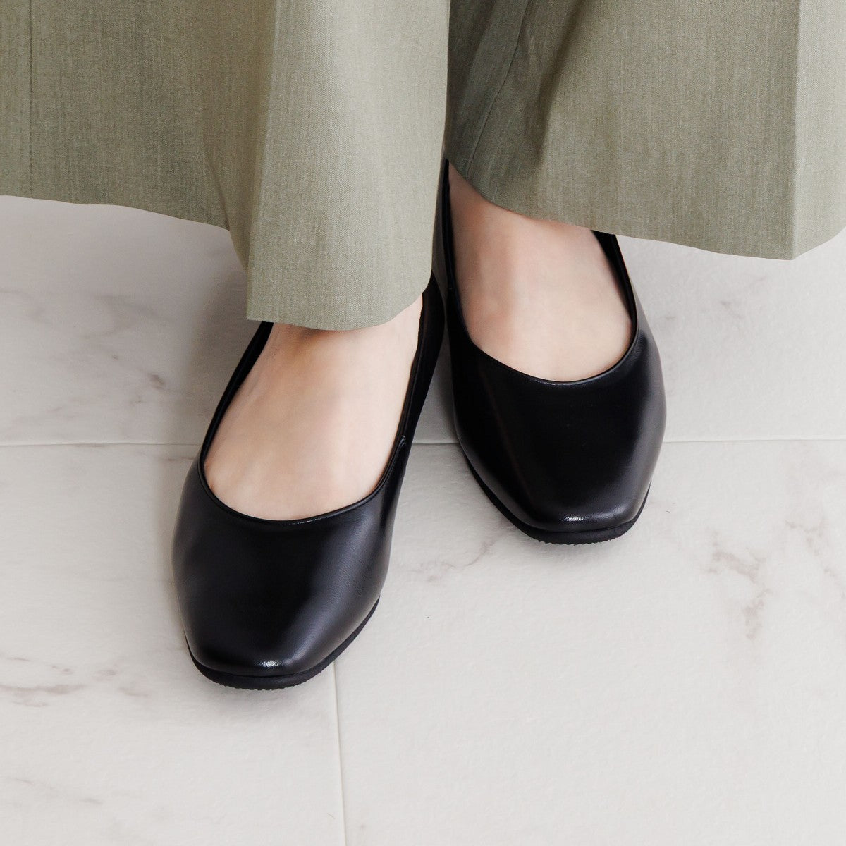 1.5㎝ヒールブラックパンプス/600007