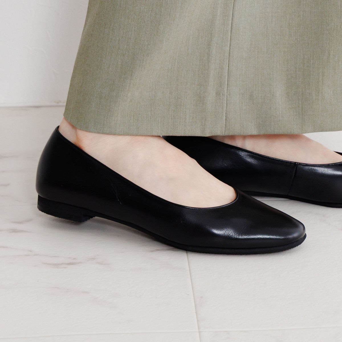 1.5㎝ヒールブラックパンプス/600007
