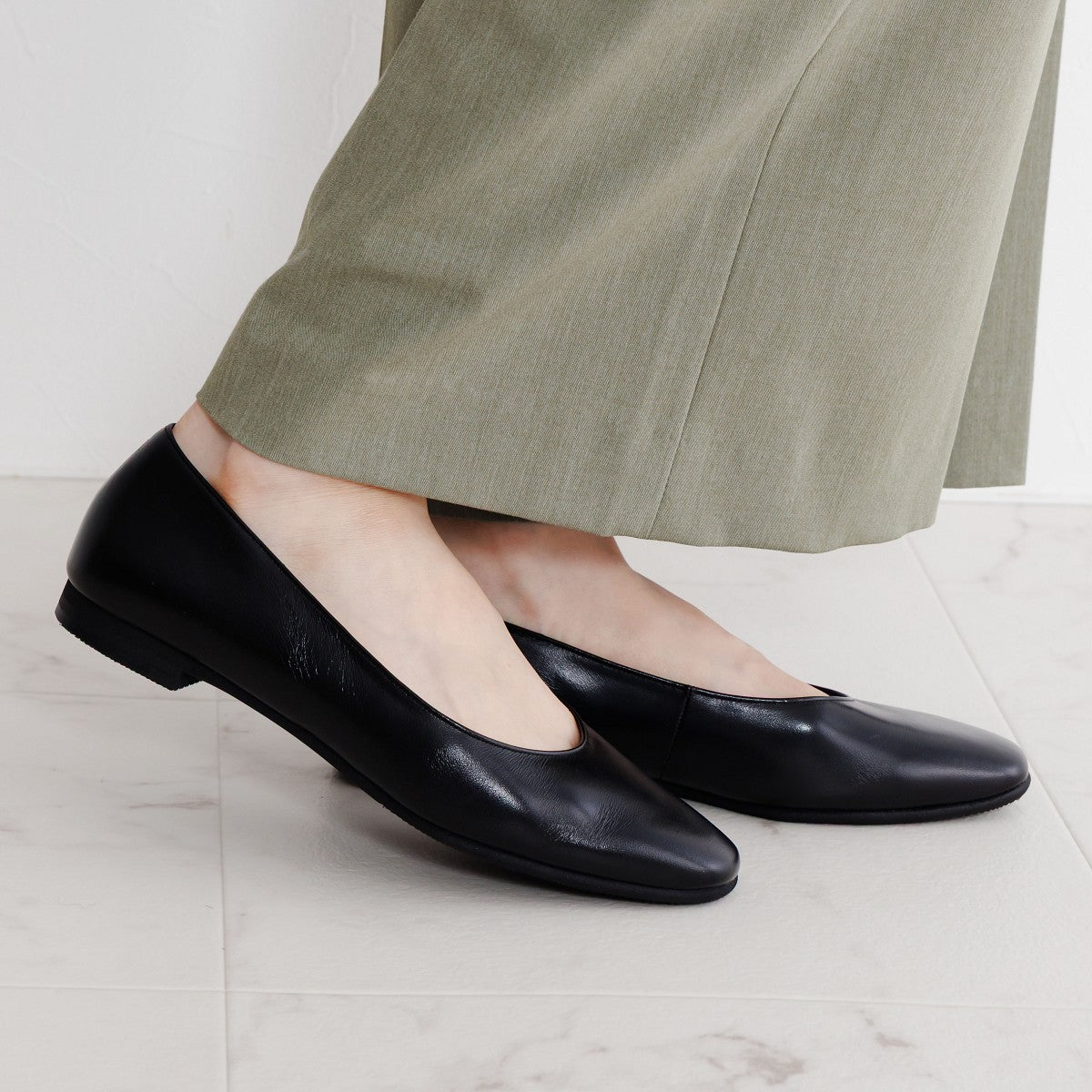 1.5㎝ヒールブラックパンプス/600007