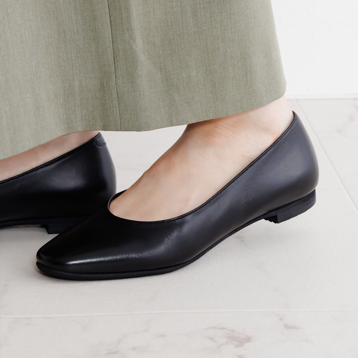 1.5㎝ヒールブラックパンプス/600007