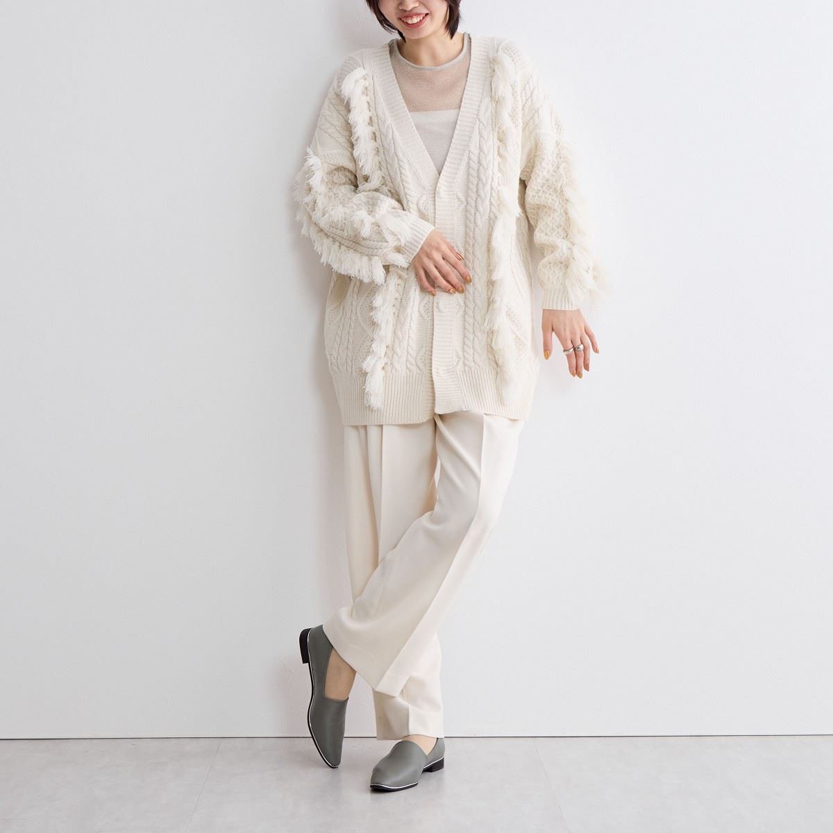 【SALE】メタルラインソフトレザーフラットパンプス/621301