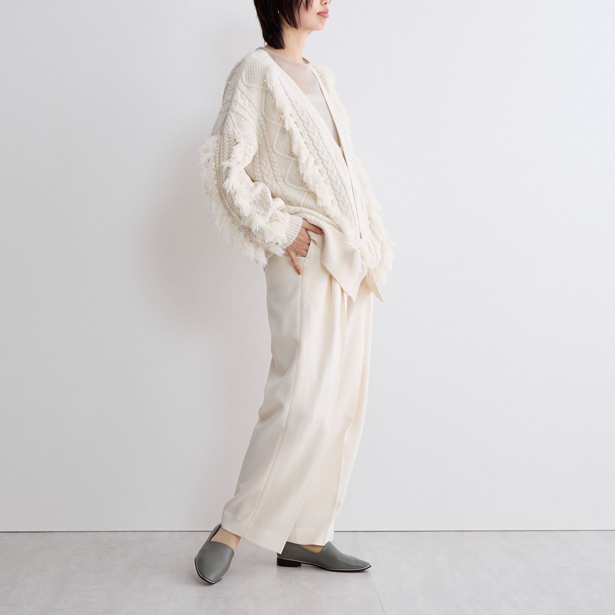 【SALE】メタルラインソフトレザーフラットパンプス/621301