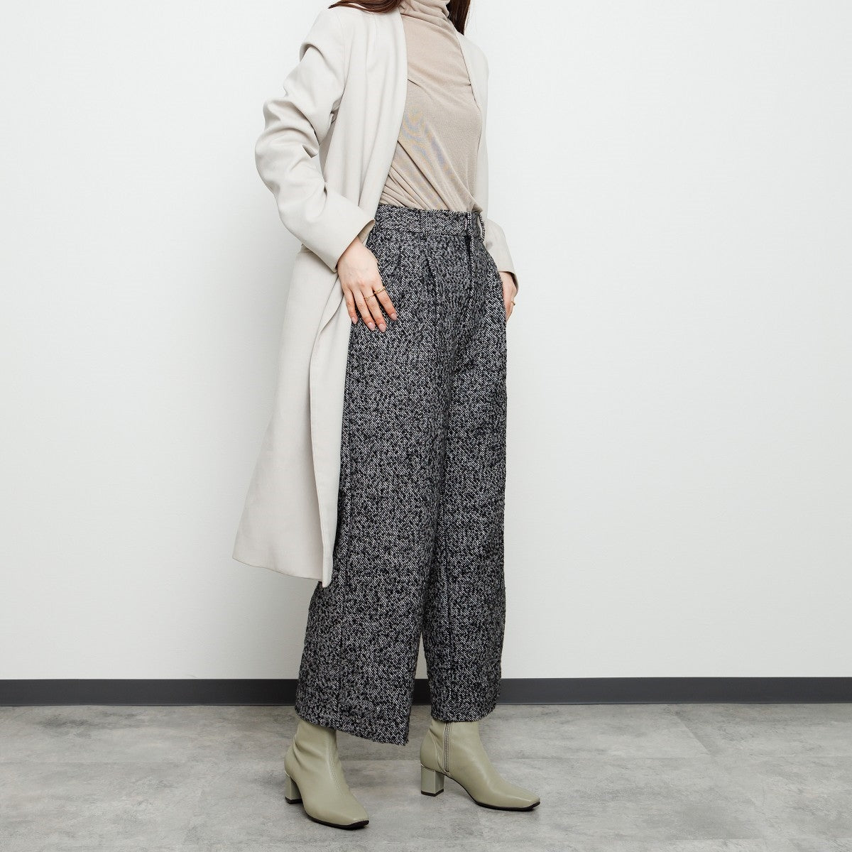 【SALE】5.5㎝ヒールシープレザーストレッチブーツ/631404