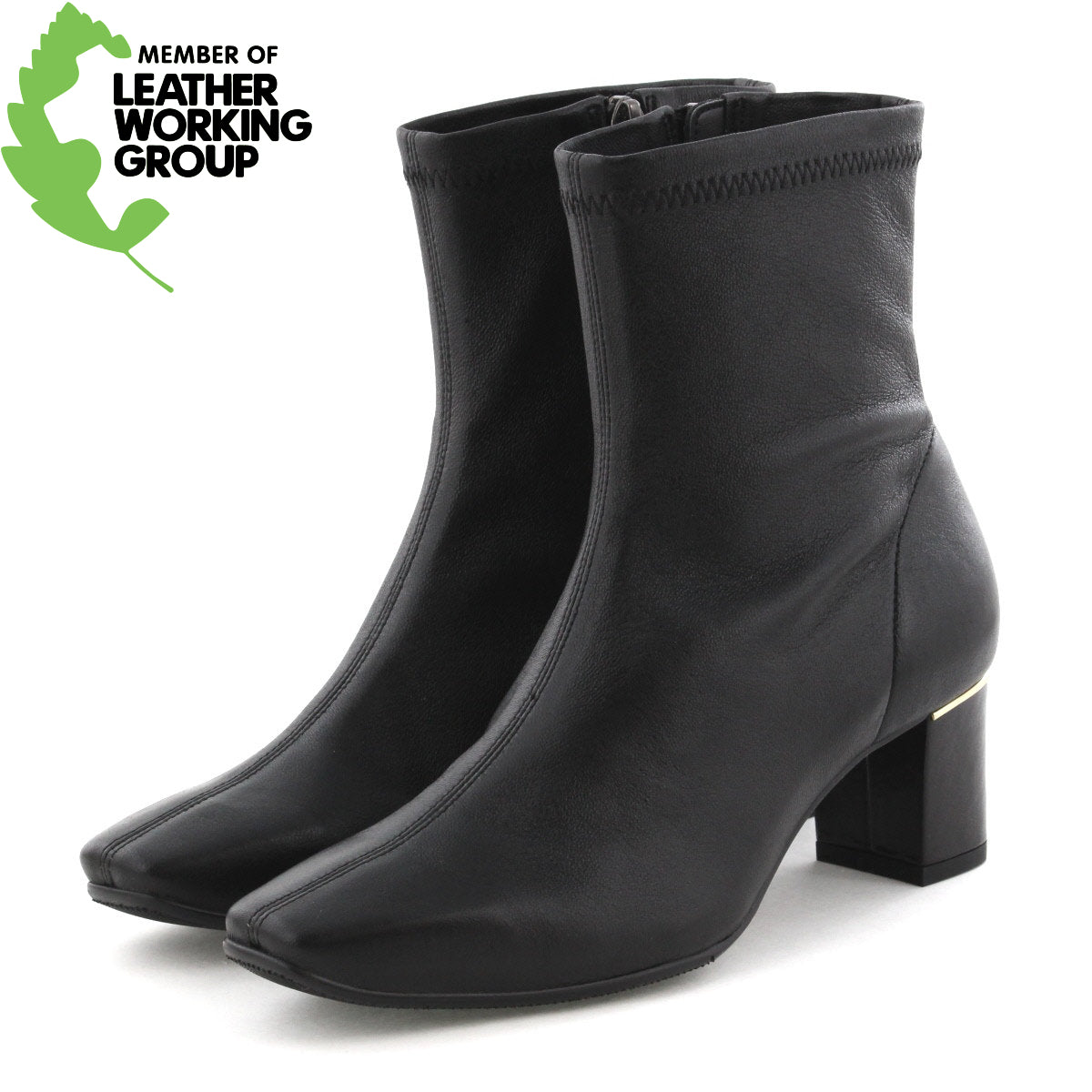 【SALE】5.5㎝ヒールシープレザーストレッチブーツ/631404