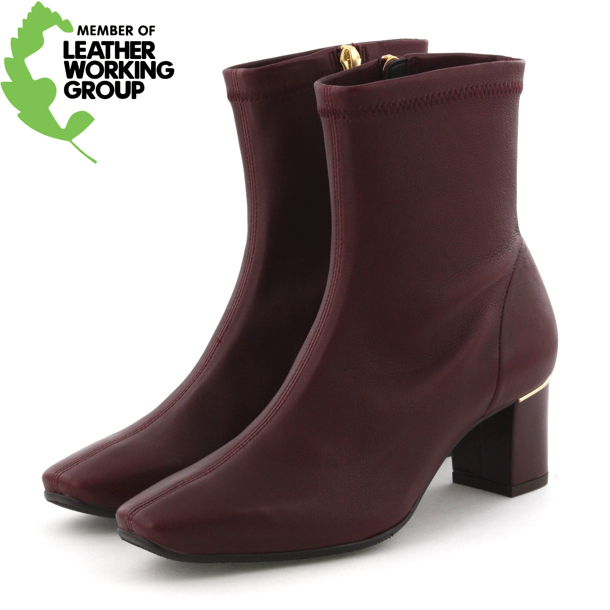 【SALE】5.5㎝ヒールシープレザーストレッチブーツ/631404