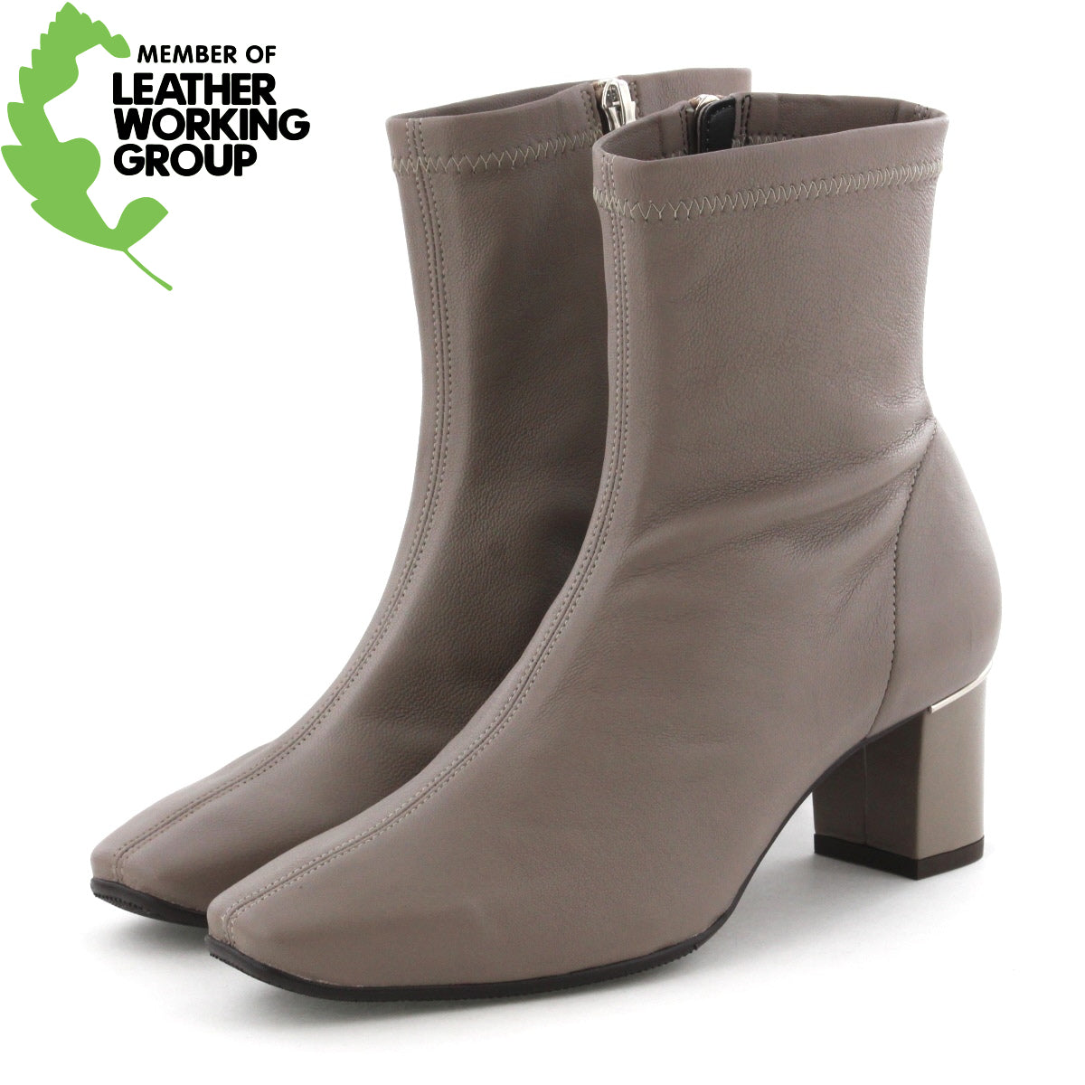 【SALE】5.5㎝ヒールシープレザーストレッチブーツ/631404