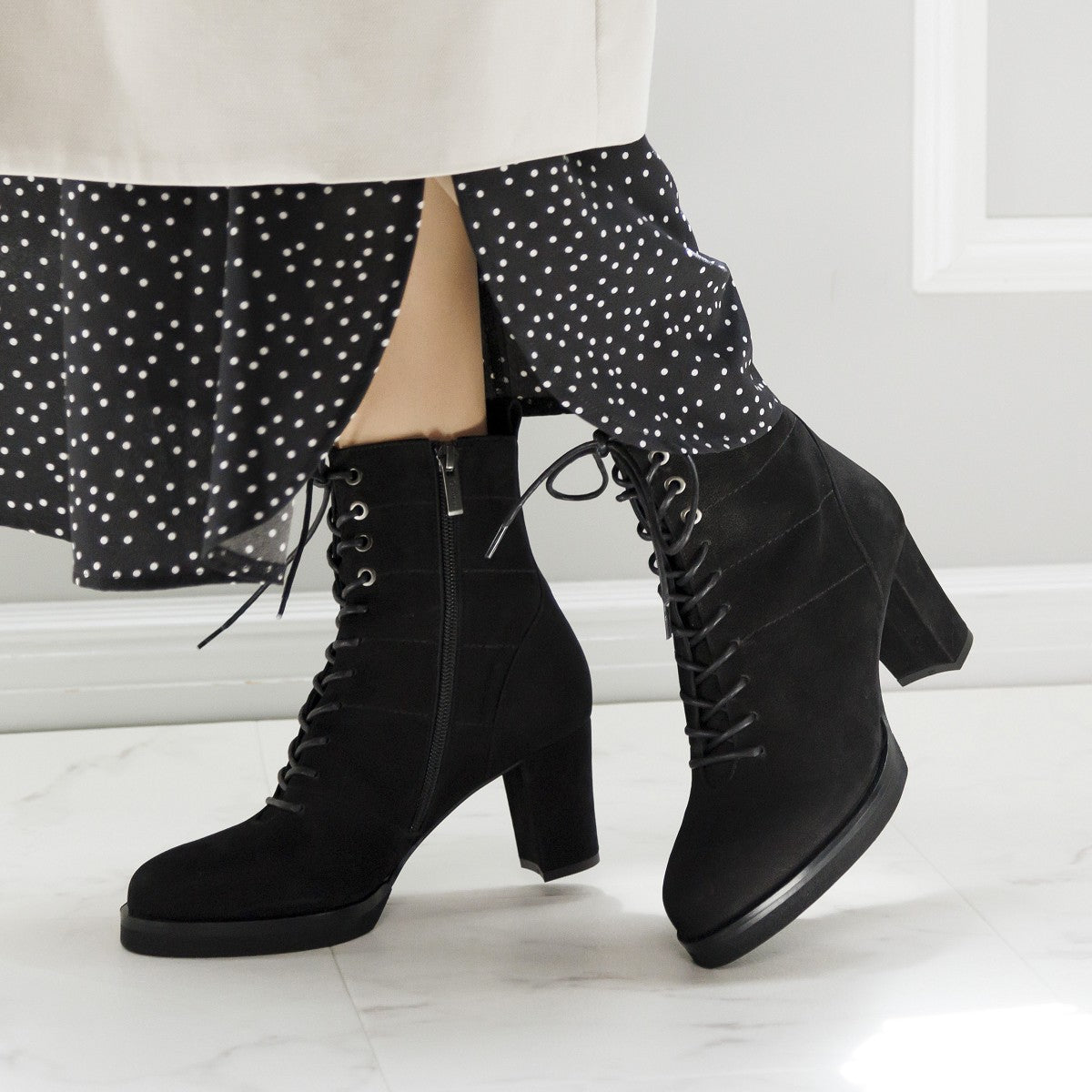 【SALE】プラットフォームレースアップブーツ/631415