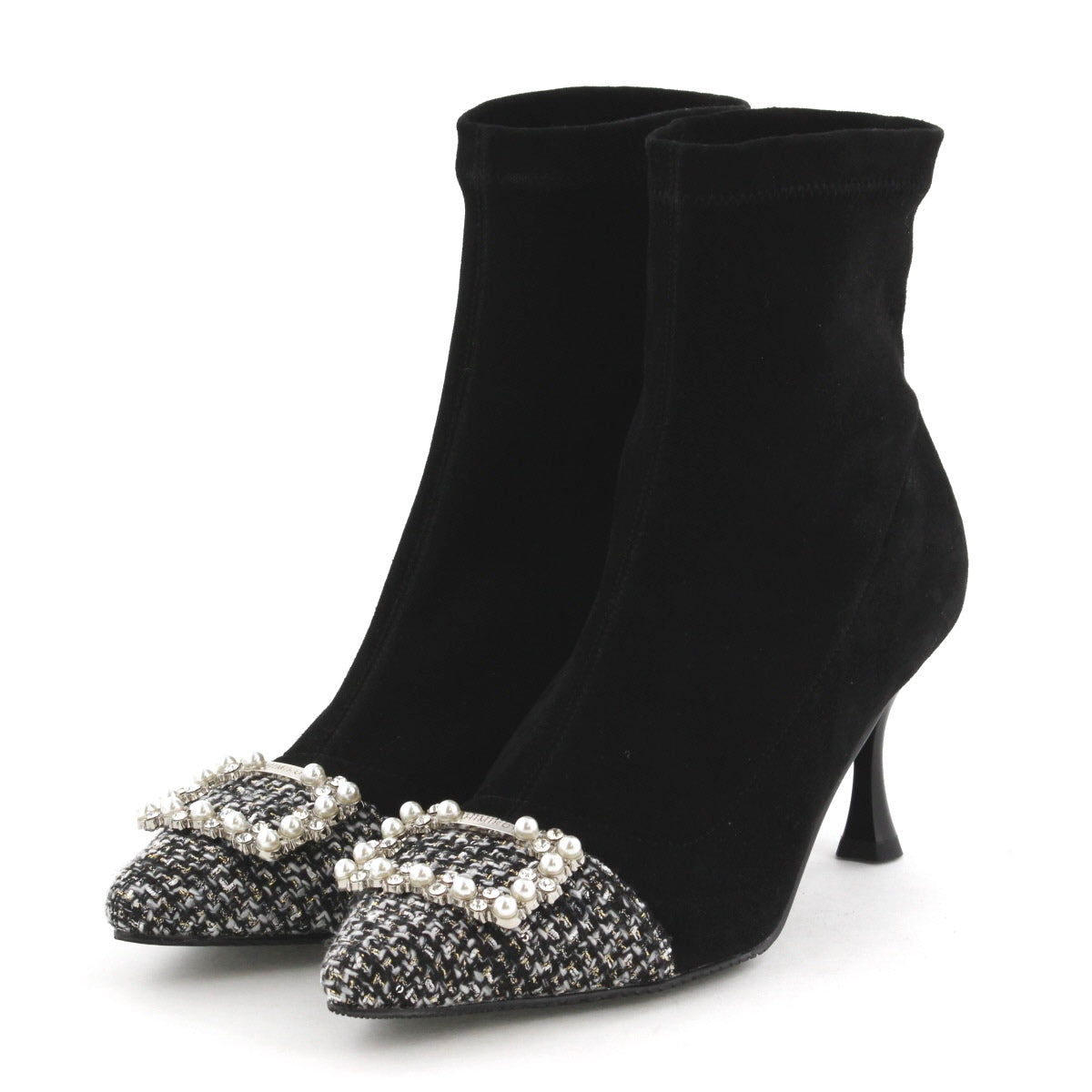 【SALE】オリジナルビジューポインテッドトゥヒールブーツ/631423