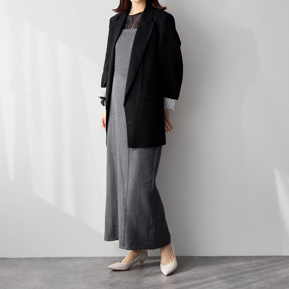 WEB限定デザイン/再入荷】アシンメトリーポインテッドトゥパンプス/640002