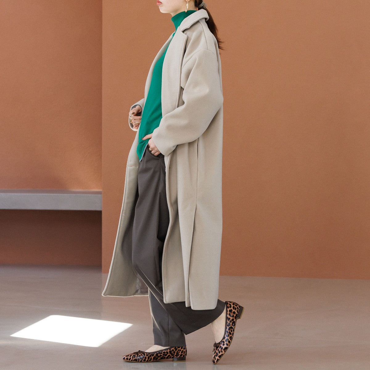 ✨️ほぼ新品✨️エコー　アニネ　23.5 黒　ホースビット　バレエ　スクエアトゥ LSM-14 ブラック スクエアトゥレザー バレエシューズ | September