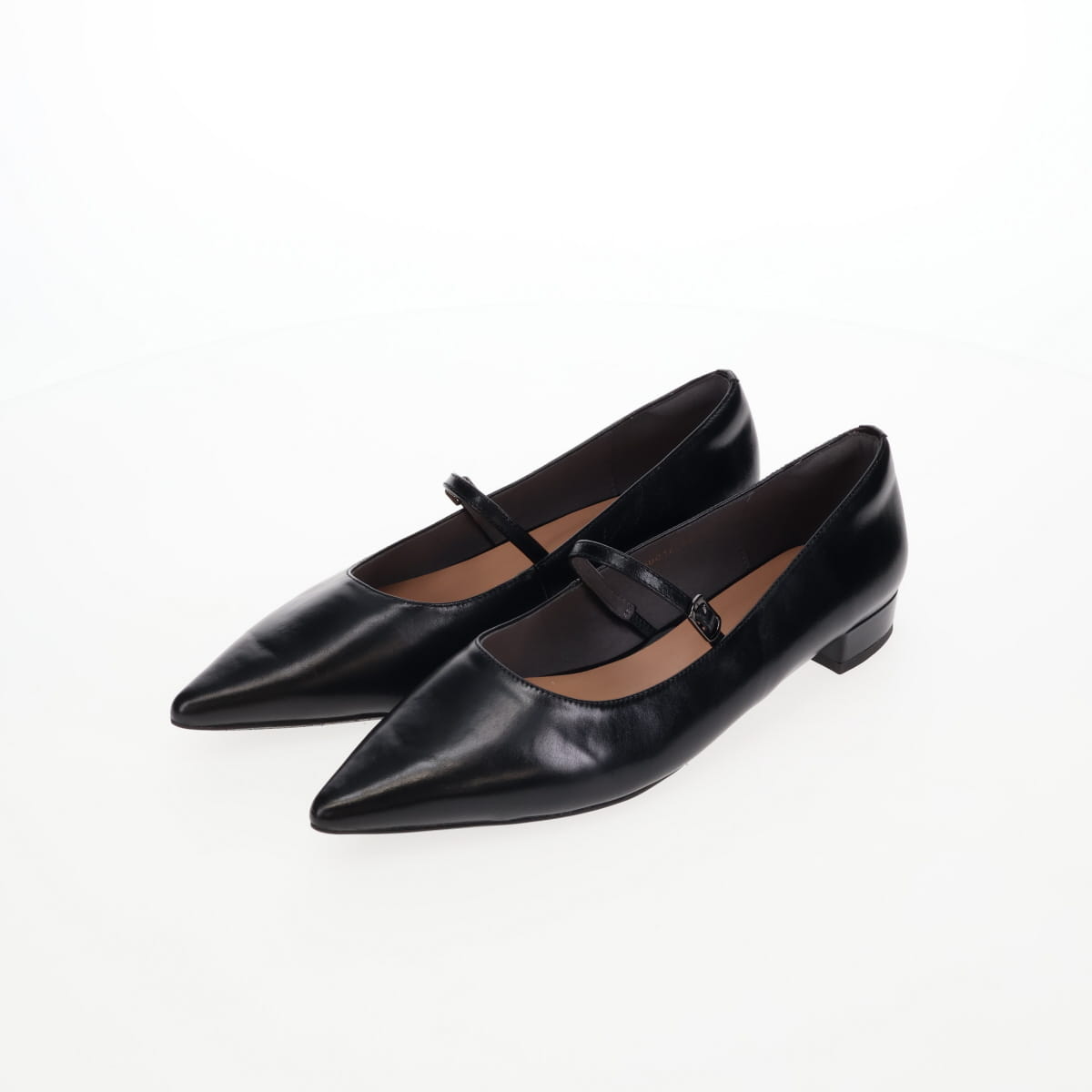【26SS／WEB限定デザイン】配色ヒールストラップフラットパンプス/640016
