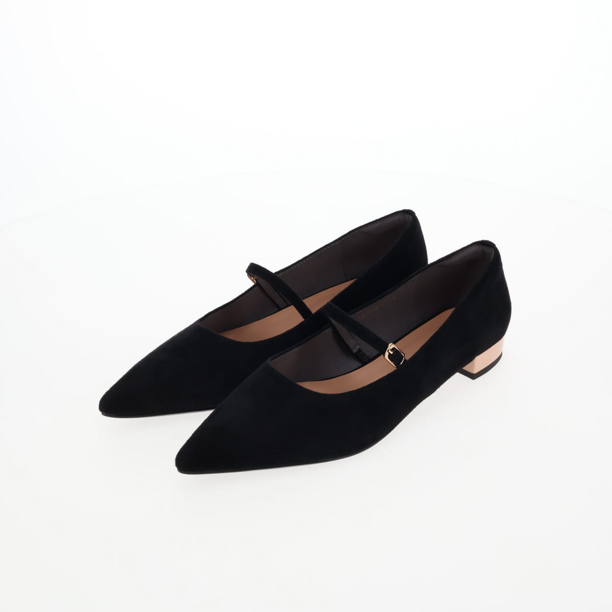 【26SS／WEB限定デザイン】配色ヒールストラップフラットパンプス/640016