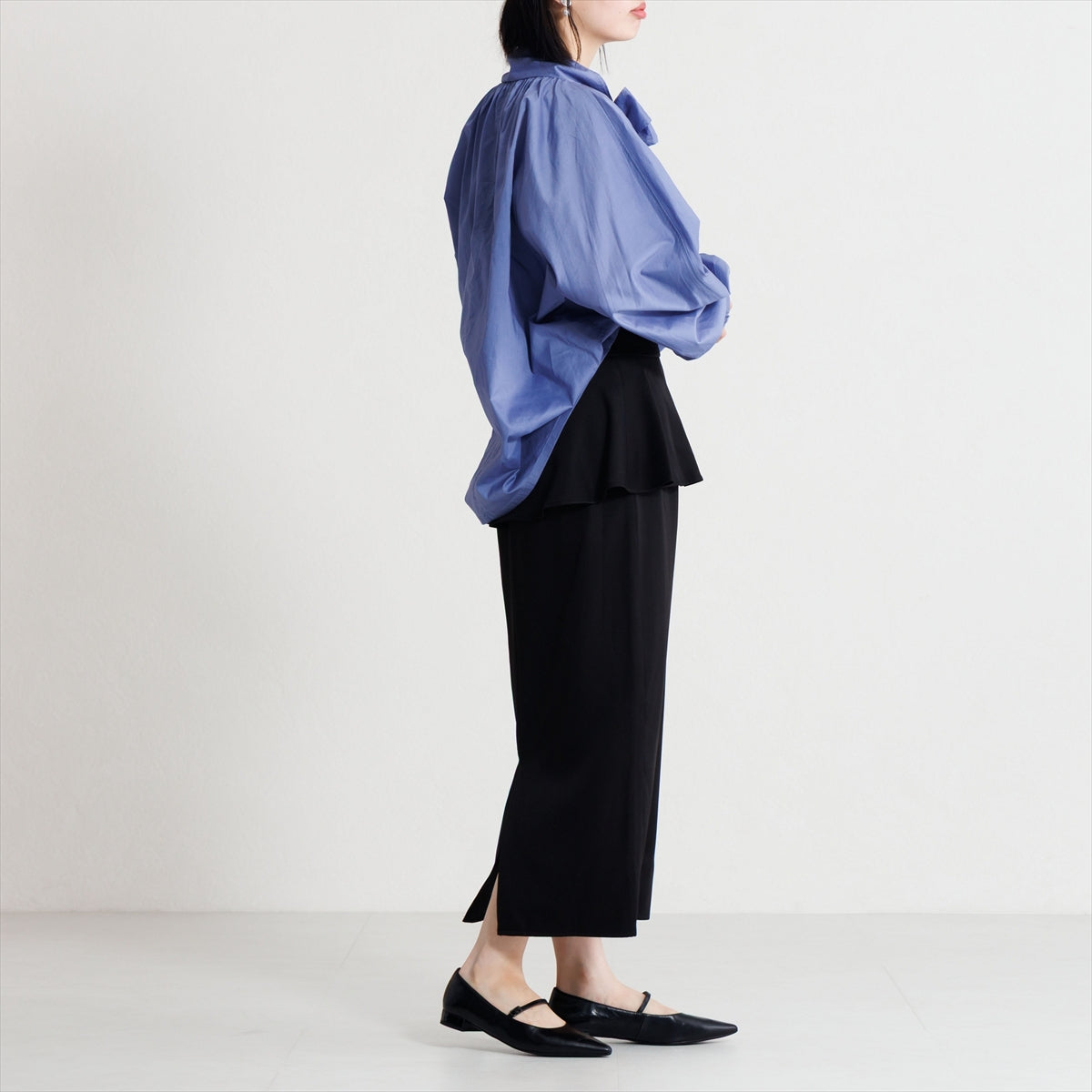 【26SS／WEB限定デザイン】配色ヒールストラップフラットパンプス/640016