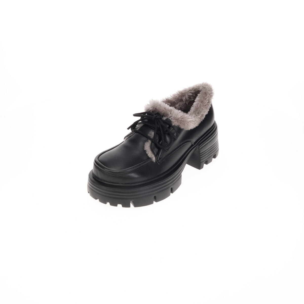 【26AW／WEB限定デザイン】ファーデザインレースアップシューズ/640019