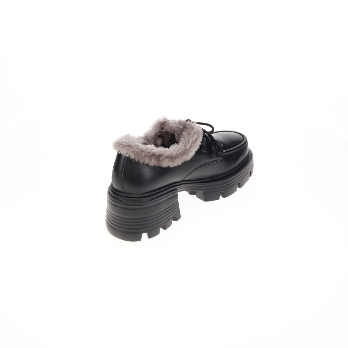 【26AW／WEB限定デザイン】ファーデザインレースアップシューズ/640019