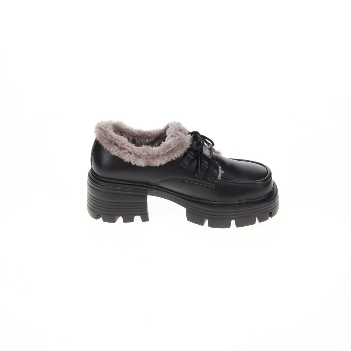 【26AW／WEB限定デザイン】ファーデザインレースアップシューズ/640019