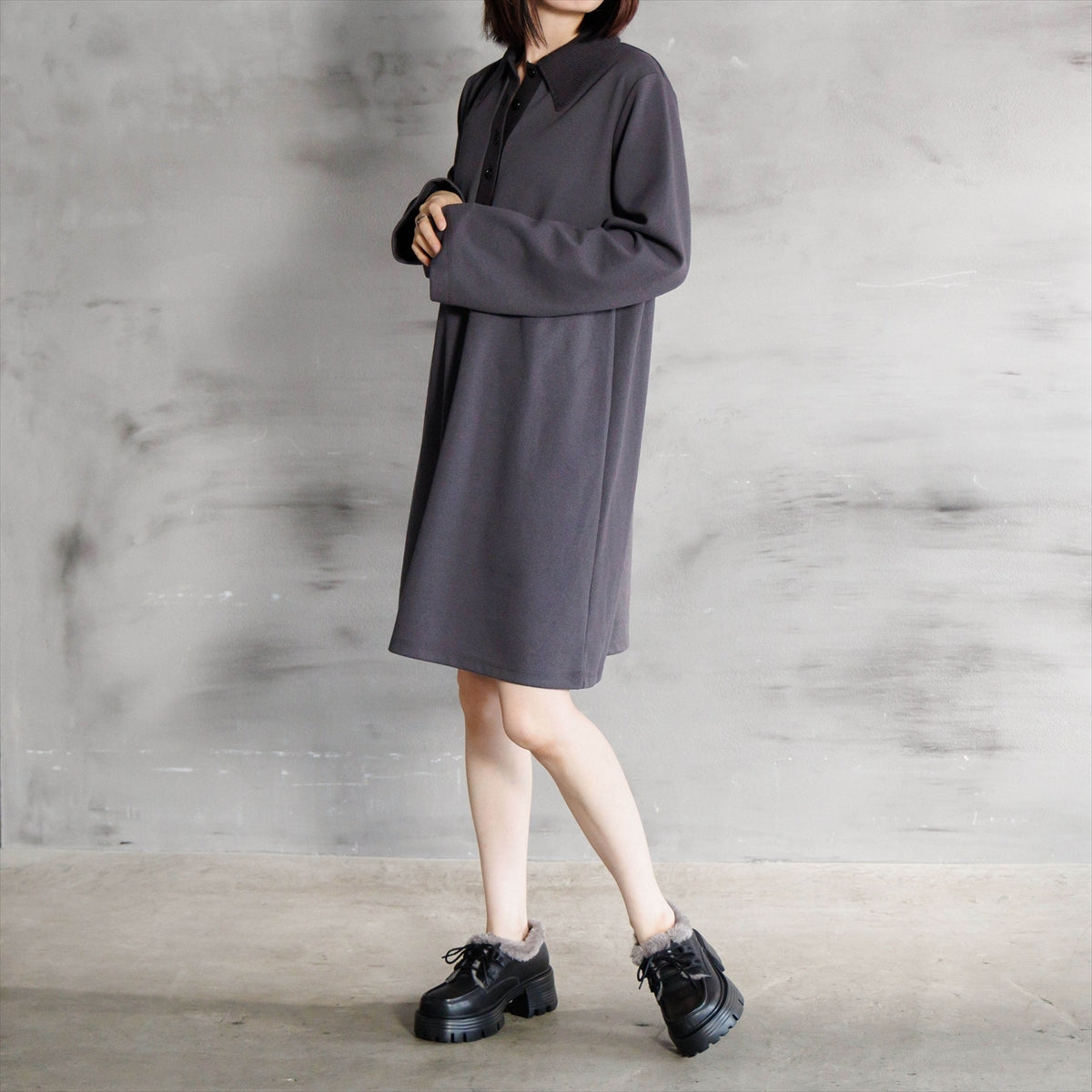 【26AW／WEB限定デザイン】ファーデザインレースアップシューズ/640019