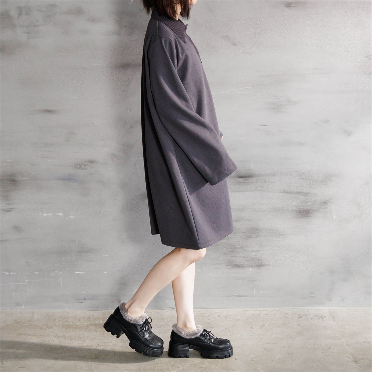 【26AW／WEB限定デザイン】ファーデザインレースアップシューズ/640019