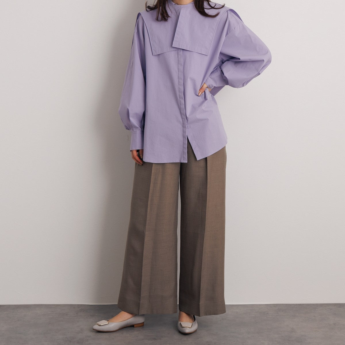 【SALE】スクエアバックルフラットパンプス/641102