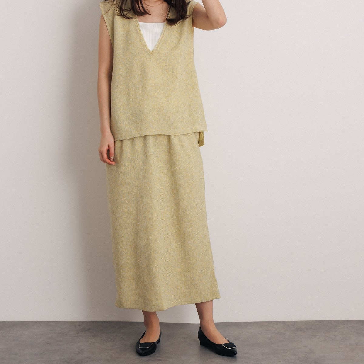 【SALE】スクエアバックルフラットパンプス/641102