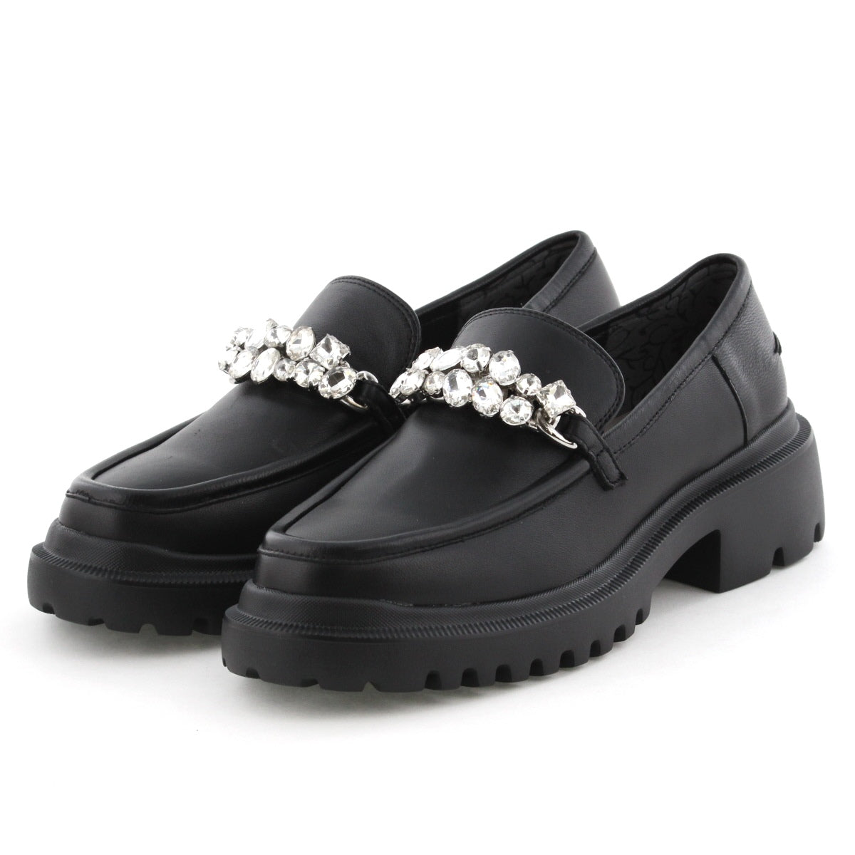 【SALE】キラキラビジュー厚底ローファー/641106