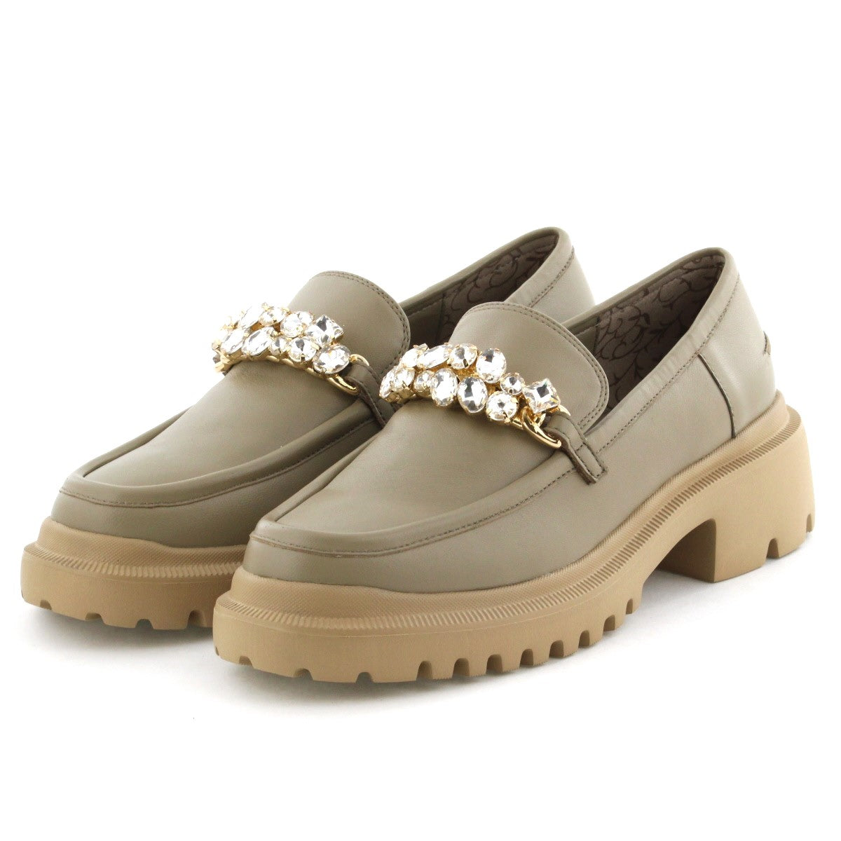 【SALE】キラキラビジュー厚底ローファー/641106