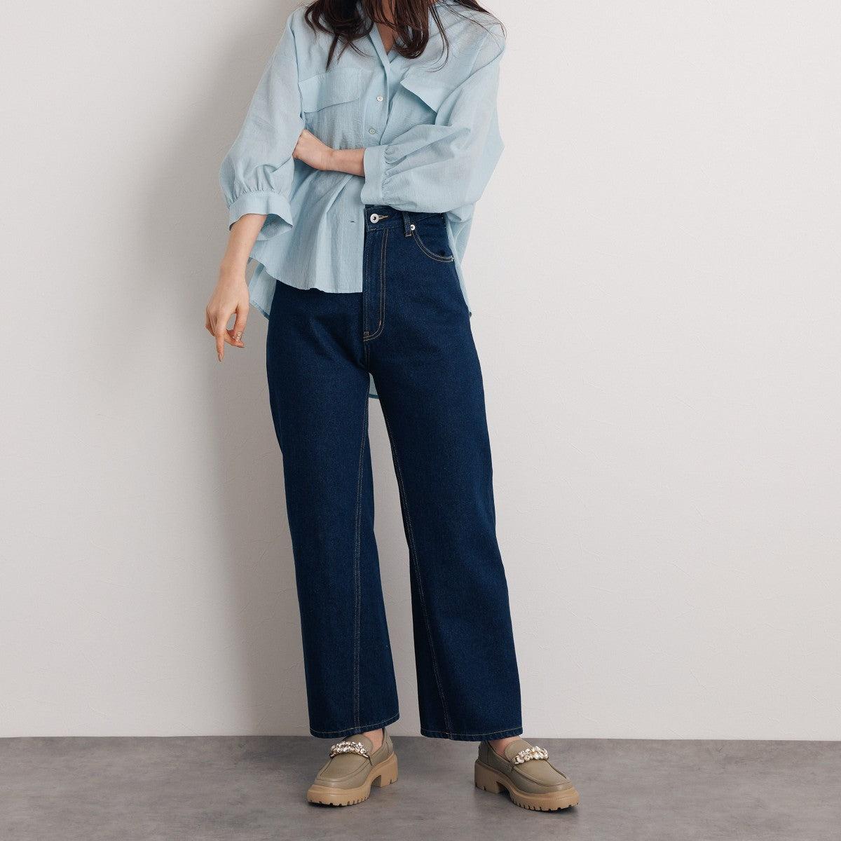 【SALE】キラキラビジュー厚底ローファー/641106
