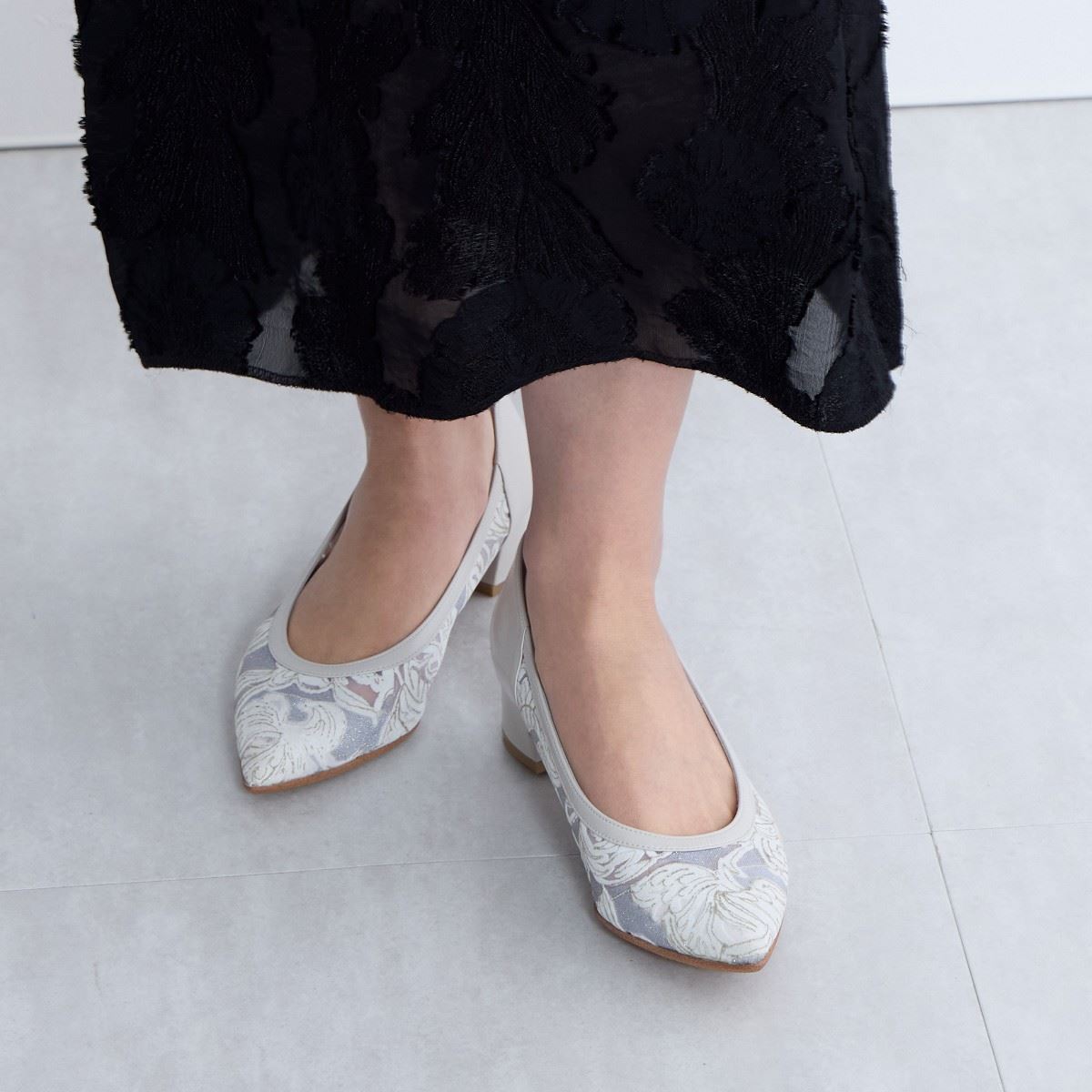 【SALE】フロッキーチュールパンプス/641112