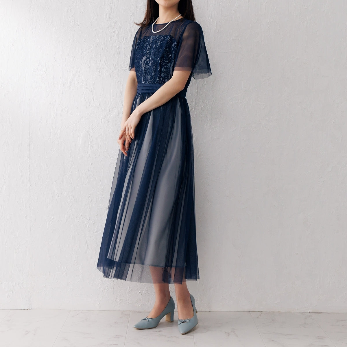 【SALE】カットワークリボンパンプス/641119