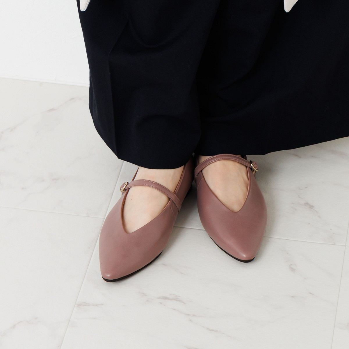 SALE】メリージェーンフラットパンプス/741307