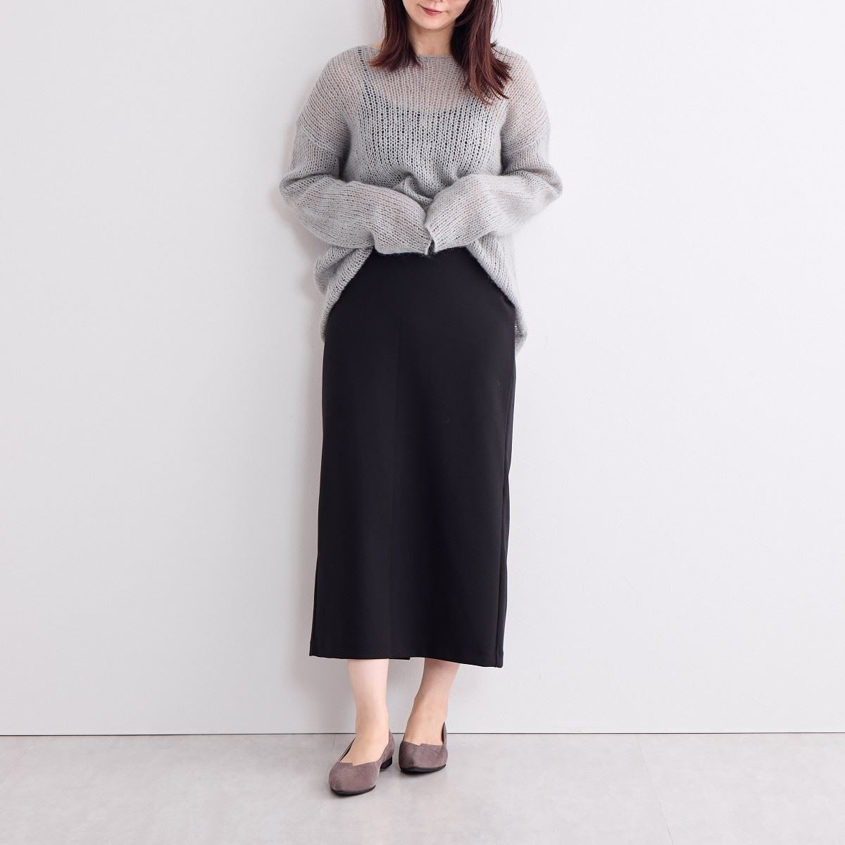 SALE】アシンメトリーVカットフラットパンプス/741316