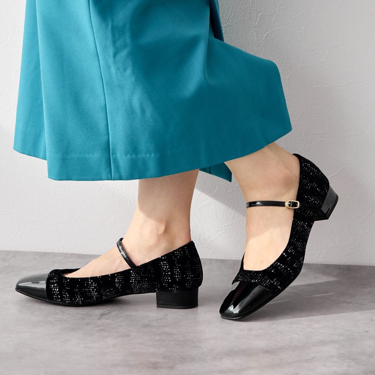 【SALE】トゥコンビネーションメリージェーンパンプス/641317