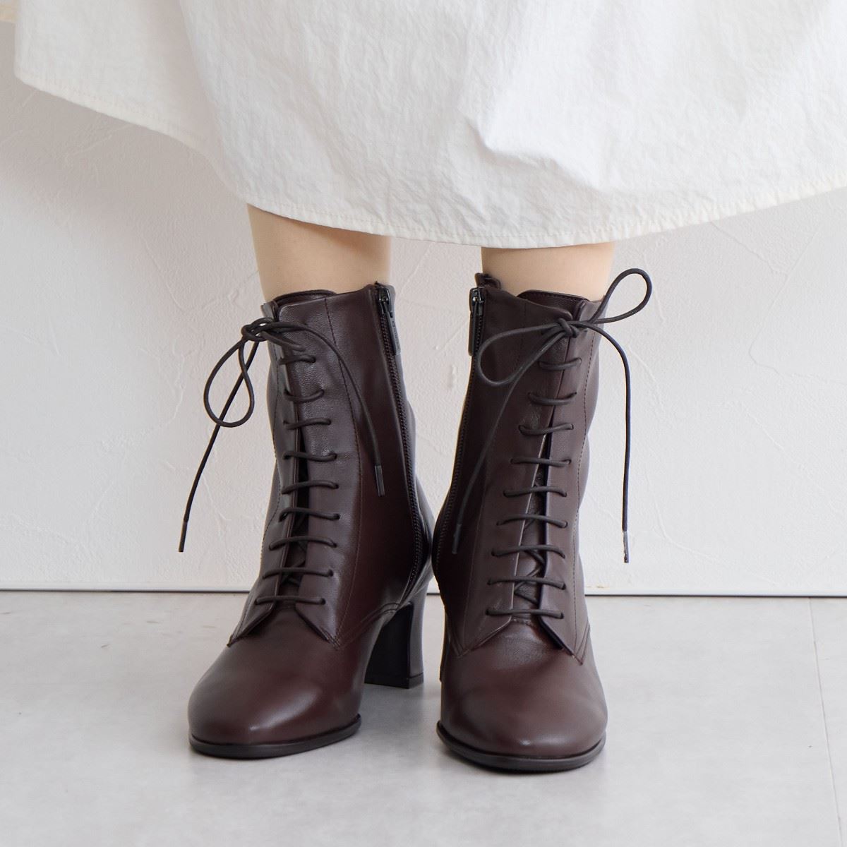 【SALE】レースアップヒールブーツ/641422
