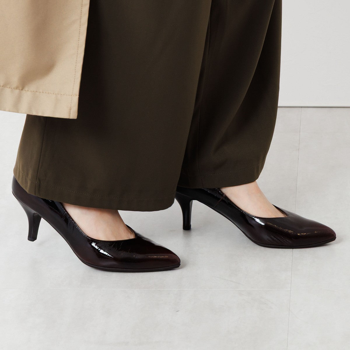 PELLUCO ブラウン ポインテッドトゥ パンプス セヴン トゥエルヴ サーティ SEVEN TWELVE THIRTY スティレットヒール