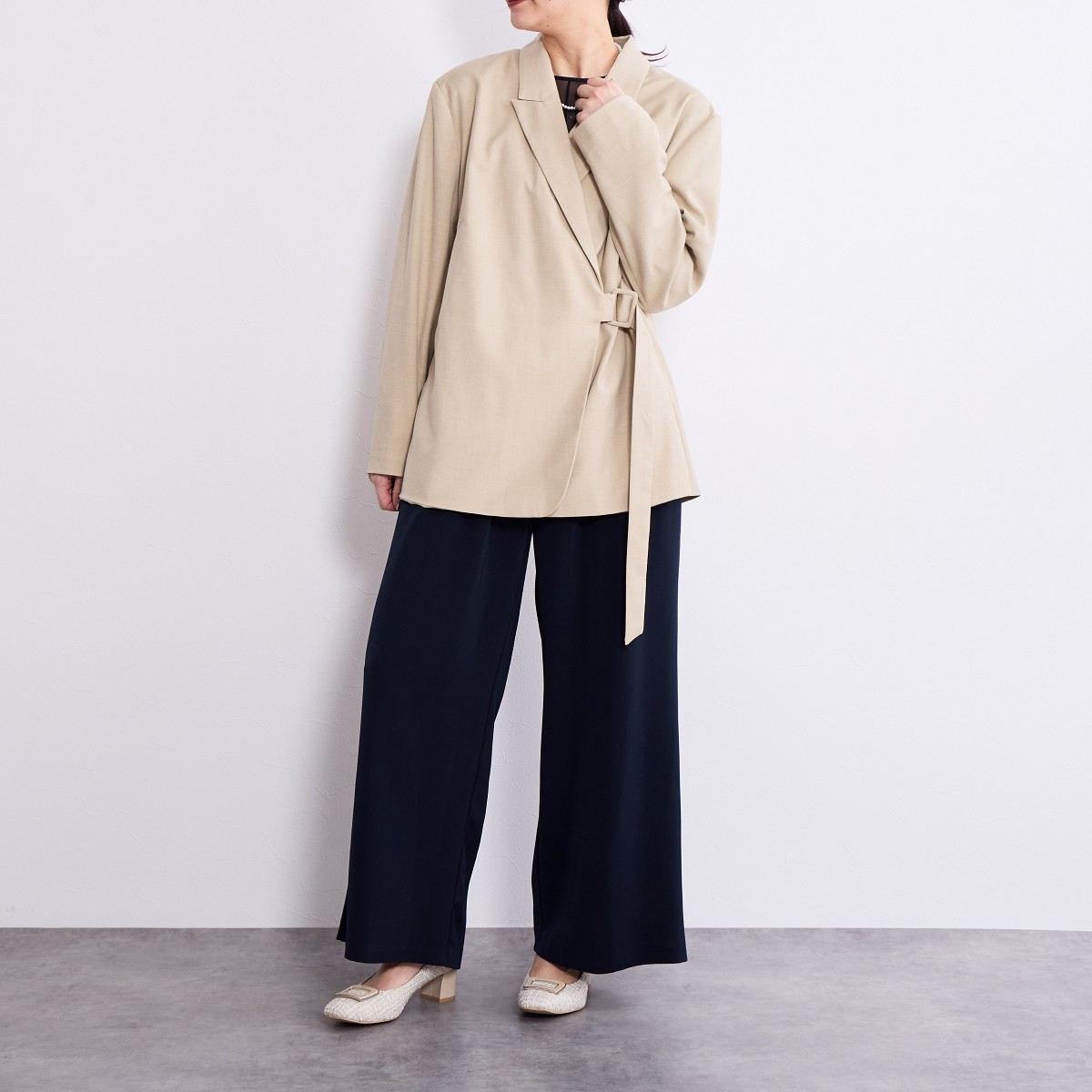 【SALE】スクエアバックルチャンキーヒールパンプス/643103