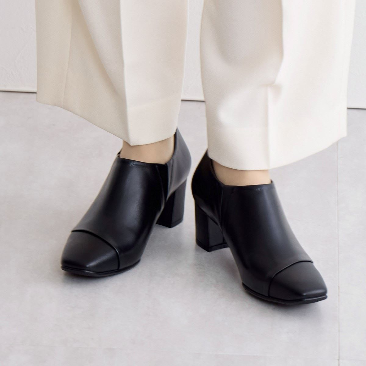 【SALE】スクエアトゥサイドゴアパンプス/643302
